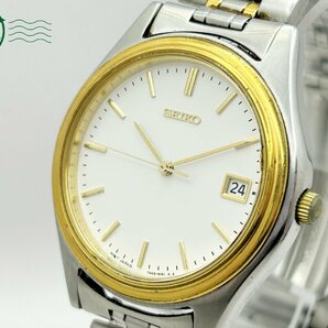 2403604741  ◇ SEIKO セイコー 7N42-8089 白文字盤 ゴールド デイト 3針 刻印有り メンズ クォーツ QUARTZ QZ 腕時計 中古の画像2