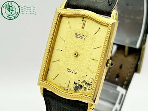 2403604990　 ◇ 1円～! SEIKO セイコー Dolce ドルチェ 7731-5010 14K SS 針,風防欠損 スクエア ゴールド QZ 腕時計 中古