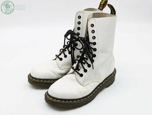 2403630719　◎ Dr.Martens 10ホールブーツ US6 24cm ホワイト レザー 1490 SI09E AW006 イエローステッチ ドクターマーチン 革靴 中古品