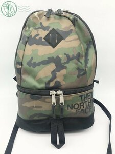 2403330294　▲ THE NORTH FACE ザノースフェイス リュック 迷彩柄 緑色 グリーン系 バックパック ハンドバッグ 中古