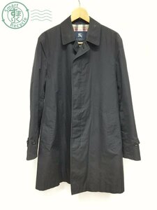 2403641401　＊ BURBERRY バーバリー トレンチコート ロング ブラック 黒 内側 ノバチェック アウター メンズ スプリングコート 中古