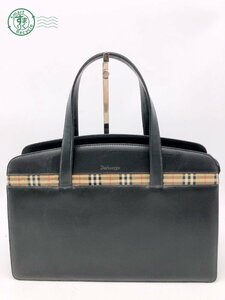 2403604413　▽ Burberry バーバリー トートバッグ ハンドバッグ ブラック 鞄 カバン レディース ブランド ヴィンテージ 中古