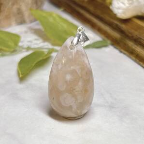 【E8736】桜アゲート*さくら*ペンダント*Cherry blossom agate*Pendant