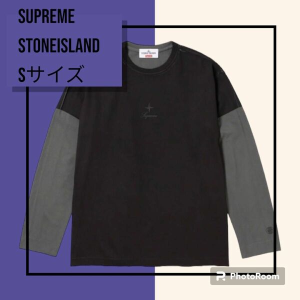 Supreme / Stone Island Bouc L/S Top コラボ ロンT 黒　長袖　限定　レア