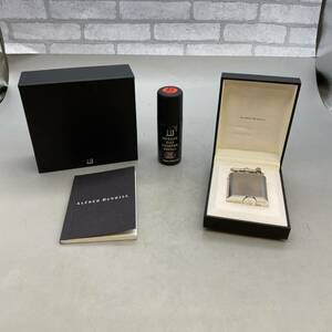 【D-1】アルフレッド ダンヒル ALFRED DUNHILL 着火確認済 ガスライター シルバーカラー 箱 ケース