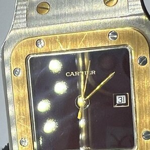 Cartier カルティエ サントスガルベ ボルドー 文字盤 AC23.80gr OR0.750.4.05gr 自動巻き 動作品  キングラム（イ）の画像7