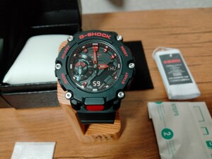  G-SHOCK GA-2200BNR-1AJF 新品未使用 黒 赤 ブランドカラー おまけ多数 CASIO ジーショックフィルム スタンド付き