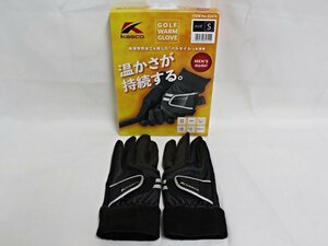 Kasco　キャスコ　ゴルフ　ウォーム　グローブ　手袋　GOLF WARM GLOVE　S　防風　両手用　黒　メンズ　未使用■◎