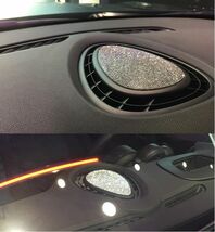 BMW MINI(ミニクーパー) ダッシュボード センターパネル ステッカー クリスタル ブラックユニオンジャック スワロフスキー風_画像3