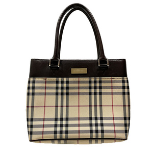 中古B/標準 BURBERRY バーバリー ハンドバッグ ロゴ プレート ノバチェック ミニ レディース 20453745