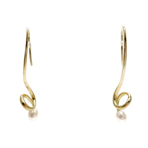 TASAKI(tasaki) fresh water pearl pearl earrings K18 yellow gold lady's used AB20231102
