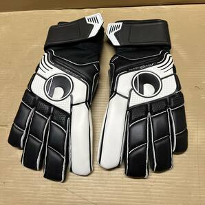 K-78★uhlsport★ウールシュポルト キーパーグローブ ８号 BLACK/WHITH 訳あり未使用品の画像1