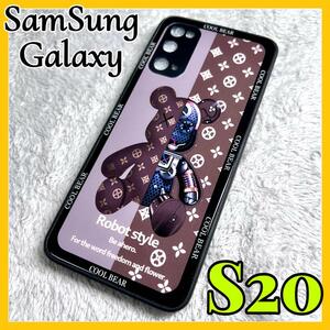 Galaxy s20 5G SC 51Aケース TPU強化カラス　茶色　可愛い熊　お洒落　BEAR カメラ保護　サムスン　ギャラクシーs20カバー　ブラウン