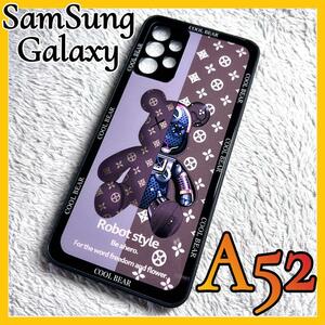 SamSung Galaxy A52 ケース TPU強化カラス　茶色　可愛い お洒落　BEAR カメラ保護　サムスン　ギャラクシーA52 カバー　5G SC-53B