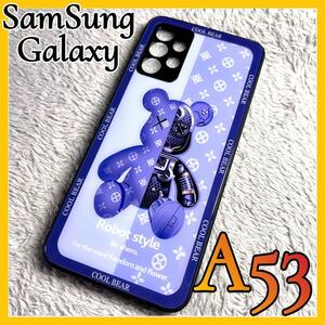 SamSung Galaxy A53 ケース TPU強化カラス　青色　可愛い お洒落　BEAR カメラ保護　サムスン　ギャラクシーA53 カバー　5G SC-53C