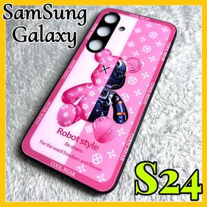 2024最新シリーズ　Samsung Galaxy S24 5Gケース TPU強化カラス　ピンク　可愛い　お洒落　サムスン　ギャラクシーs24 5Gカバー　