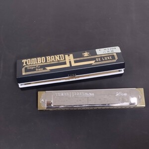 SK0303 TOMBO-BAND トンボ ハーモニカ ドラゴンフライ DU LUXE ケース 箱付 現状品 楽器 レトロ 21穴 Dragon-fly 管楽器 