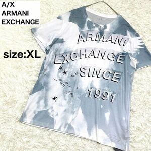 1円/未使用タグ付/ XL 2L 訳アリ【モード界の帝王 ARMANI EXCHANGE アルマーニ エクスチェンジ 】ロゴ Tシャツ 最高級 カットソー 半袖