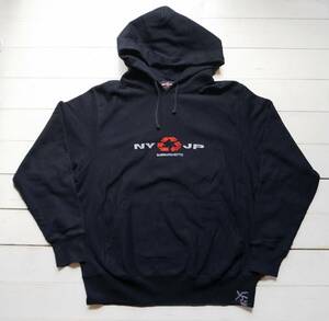 90's SUBWARE × HECTIC × BOUNTY HUNTER Triple collaboration NYJP Logo embroidery sweat Parker L black 90s 00's
