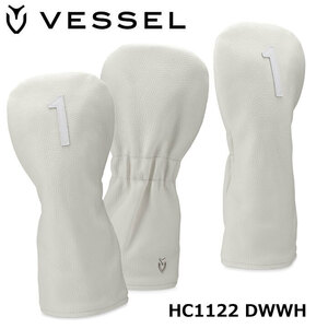 ベゼル HC1122 レザー ヘッドカバー ナンバー ドライバー用 ホワイト VESSEL Leather head cover Number　即納