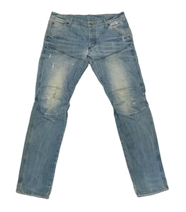 ☆ G-STAR RAW ジースターロウ 立体裁断 5620 3D LOW TAPERED テーパード ボタンフライ スリム ダメージ加工 デニムパンツ