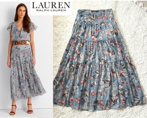 美品　LAUREN RALPH LAUREN ローレンラルフローレン　フローラルティアードスカート　サイズ0　マキシ丈