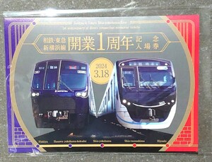 【限定】 相鉄 東急 新横浜線 開業1周年 記念入場券 セット 相模鉄道 東京急行電鉄