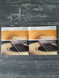 新品　D'Addario ダダリオ アコースティックギター弦 EJ15 2セット