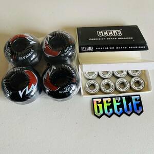  profit set high quality skateboard 100A 52*32mm hard Wheel +ABEC11 bearing set black color 