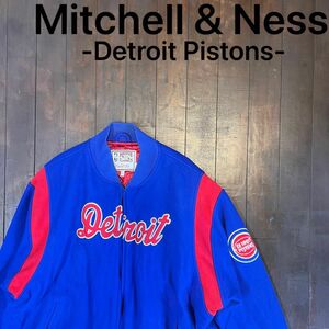 激レア【Mitchell&Ness ミッチェルアンドネス】スタジャン　ピストンズ　NBA バスケ　ロッドマン　アイバーソン　ヒル