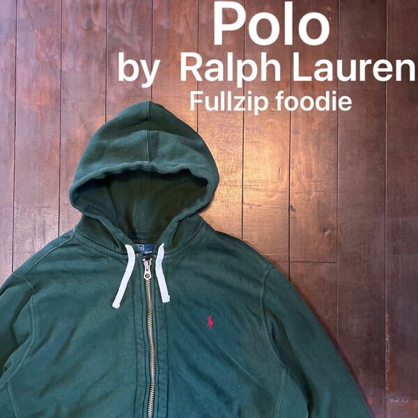 【Polo by Ralph Lauren ラルフローレン】フルジップパーカー　フーディー　刺繍　ポニー　ゆるだぼ　レア　美品