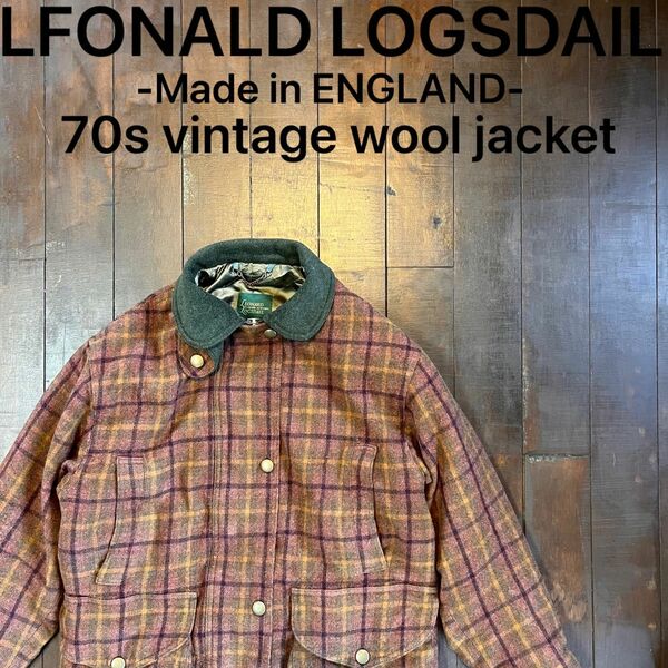 超レア！！【LEONARD LOGSDAIL】70s ビンテージウールジャケット　チェック　SALMI