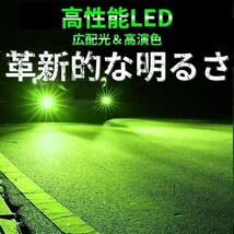 爆光 ライムグリーン LED H8/H11/H16 簡単取り付け LEDヘッドライト LEDフォグランプ　アルファード ヴェルファイア プリウスc_画像4