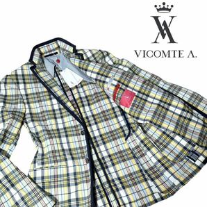 【極上の逸品】新品未使用◆ VICOMTE A. ヴィコント アー ◆テーラードジャケット ジャケット コットン チェック柄 トップス サイズ Mの画像1