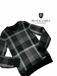【極上の逸品】新品同様◆ BLACK LABEL CRESTBRIDGE ブラックレーベル クレストブリッジ ◆ニット セーター チェック トップス サイズM