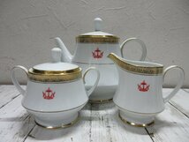 良品　 Noritake ノリタケ 金彩 ティーポット クリーマー シュガーポット ３点　５P 金縁 コレクション 【星見】_画像1