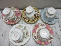 1円　ロイヤルアルバート ROYAL ALBERT　カップ＆ソーサー　５客セット　ピンク　ブルー　rose 【星見】_画像7