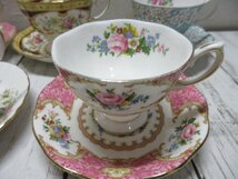 1円　ロイヤルアルバート ROYAL ALBERT　カップ＆ソーサー　５客セット　ピンク　ブルー　rose 【星見】_画像3