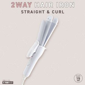 サンキューマート ミニ ヘアアイロン コテ ストレート カール 2way