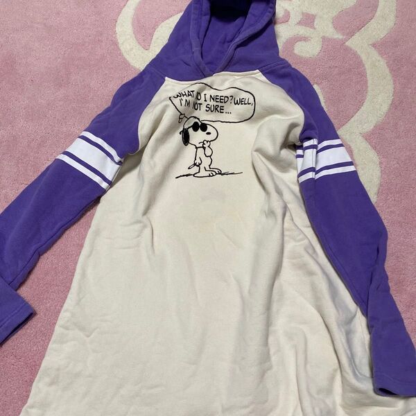 ワンピース パーカー スウェット スヌーピー SNOOPY 女の子140