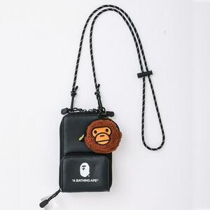 【新品未使用】BAPE KIDS じゃばら式スマホショルダー＆マイロコインケース BLACK