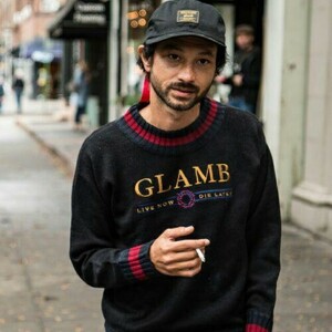 glamb Karl knitGB0118/KNT01サイズXL ニットセーター ロゴ