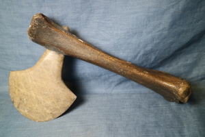 出土品？　石器　石斧　骨　持ち手　検磨製石器原始人珍品希少骨董オブジェ時代