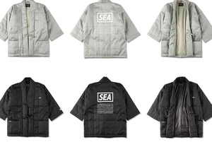 即決!!黒M半纏コートWIND AND SEA新品ウィンダンシーWDS HANTEN COATキルティングジャケットQUILTING中綿ダウン ジャケット和服/ゆうパック