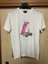 新品 XL エンポリオアルマーニ tシャツ ホワイト 半袖 カットソー emporio armani racing レーシング giorgio ジョルジオ 車 カー タグ付き_画像1