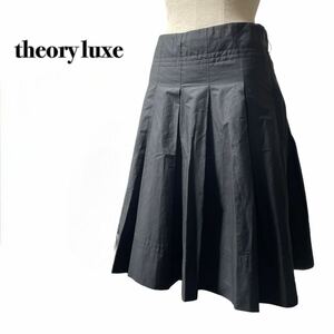 theory luxe セオリーリュクス フレア プリーツスカート 黒ブラック36 S