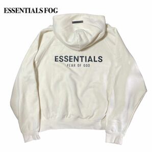 ESSENTIALS FOG エッセンシャルズ パーカー クリーム色 Lプルオーバー フーディー バックロゴ 1スタ(1円スタート)の画像1