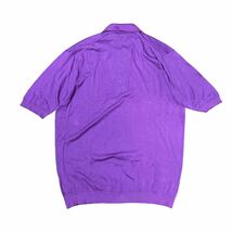  未使用タグ付き JOHN SMEDLEY made in England シーアイランドコットン ジョンスメドレー 半袖ポロシャツ 紫パープル M相当_画像5