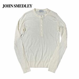 JOHN SMEDLEY ジョンスメドレー イギリス製 ニットセーター 白ホワイト M ピュアウール