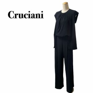 Cruciani クルチアーニ オールインワン サロペット ノースリーブ ブラック黒 38 M パンツドレス 